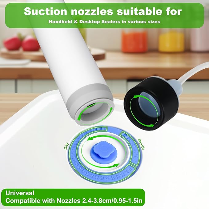 Elmond Borosilicate Glass Vacuum Containers (3-Size Set S M L)– Universal Compatible with Nozzles 2.4-3.8cm/0.95-1.5 in – For Handheld & Desktop Sealers