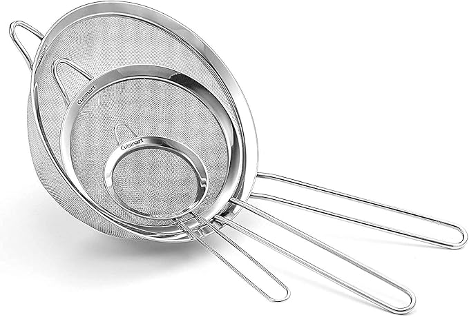 Cuisinart Stainless Steel Measuring Cups Set of 4 and 3 Count Strainers Set