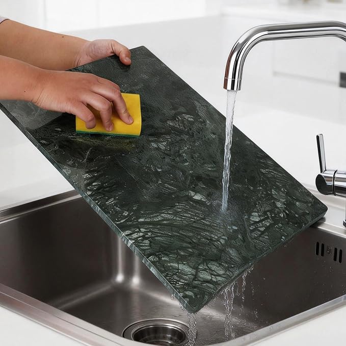 Large Marble Cutting Board for Kitchen 16x20 Inch - Stone Granite Cutting Board | Multi-Functional Marble Pastry Board for Cheese,Charcuterie - Wedding Gift, House Warmingr(Green16 x 20)