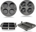 EM 4-pc Silicone Air Fryer Liners Baking Set for Cake, Donut, Waffle, and Brownie - Reusable Silicone Baking Molds for 3-5 Qt Airfryers - Easy to Clean Air Fryer Baking Accessories for Home Bakers