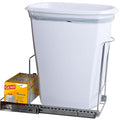 Pull-Out Trash Can for Cabinet -10 Gal / 40 qt – Heavy-Duty Chrome, Smooth Slide with Trash Bag Storage – Fits 11" Cabinet Opening (Bin Not Included)