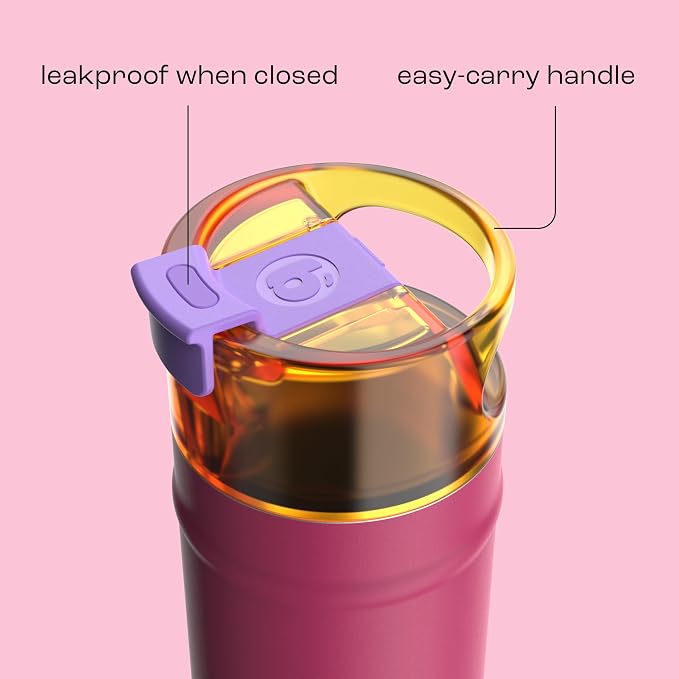 bubba 24 oz Dualsip Insulated Stainless Steel Water Bottle with Straw - Reusable, Leakproof, Lightweight, Dishwasher Safe, Lead-Free and BPA-Free, Locker Love
