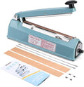 METRONIC Impulse Sealer 8 inch, Manual Heat Sealer Machine for Plastic Bags, Shrink Wrap Bag Sealers Heavy Duty Sealing Machine With Repair Kit, Blue(Pack of 6)