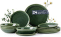 AmorArc Ceramic Dinnerware Sets,Handmade Reactive Glaze Stoneware Plates and Bowls Sets,Highly Scratch Resistant | Dishwasher & Microwave Safe Dishes Set,Service for 8 (24pc)