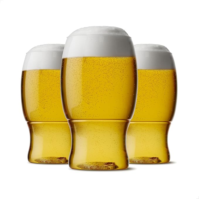TOSSWARE POP 18oz Pint SET OF 12, Premium Quality, Recyclable, Unbreakable & Crystal Clear Plastic Beer Glasses