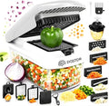 Compact Premium Vegetable Chopper, Mandoline Slicer, Veggie Chopper Food Chopper Container, Vegetable Cutter, Onion Salad Vegetable Chopper, Fruit Slicer, Shredding (White & Black)