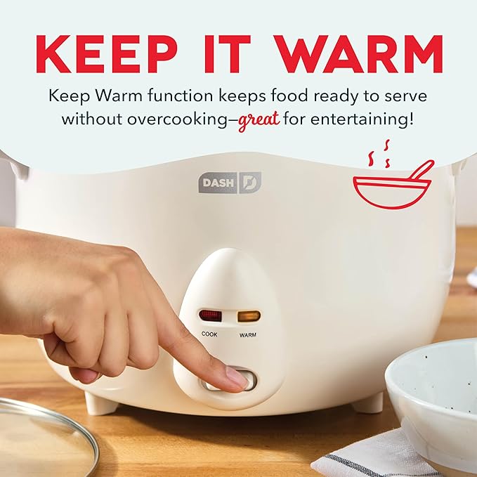 Dash Family Sized Rice Cooker - Large-Capacity Rice Cooker - Features Ceramic, Nonstick Surface & Keep Warm Function - Great for Convenient Meal Prep & Family Meals - 20 Cups Cooked / 10 Cups Uncooked