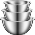 DUTZUN Thicker Stainless Steel Mixing Bowls, Nesting Bowl Set of 5 (4.0-0.8 QT) with 3QT Colander for Baking, Prep, Salads & Cooking, Centerpiece Serving Bowls, Non-Toxic & Dishwasher Safe