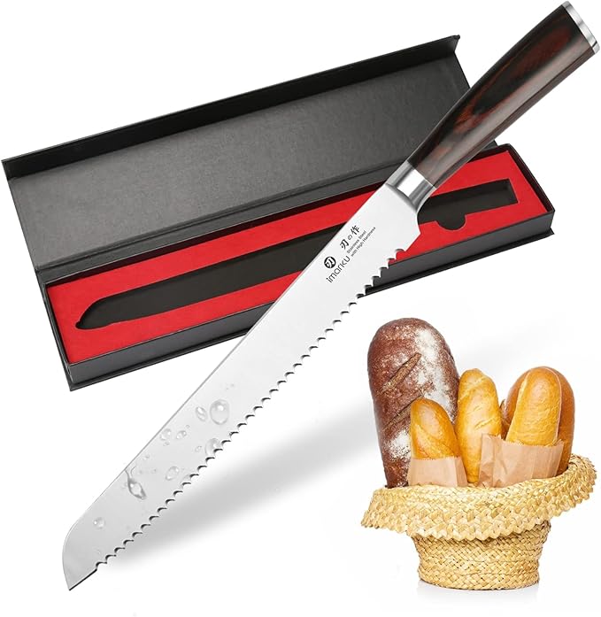 imarku Bread Knife, German High Carbon Stainless Steel Professional Grade Bread Slicing Knife, 10-Inch Serrated Edge Cake Knife, Bread Cutter for Homemade Crusty Bread, Mothers Day Gifts