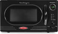 Nostalgia NRMO11BK6A 1000 Watt Power Retro Countertop Microwave Oven Easy to Clean with Removable Glass Turntable-Child Safety Lock-12 Programs-Digital Clock, 1.1 Cu Ft, Black