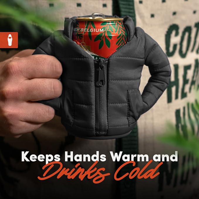 Puffin - The Puffy Jacket - Insulated 12 oz Can Cooler I Beer Bottle & Soda Can Insulator, Keep Drinks and Beverages Cold - Varsity Blue