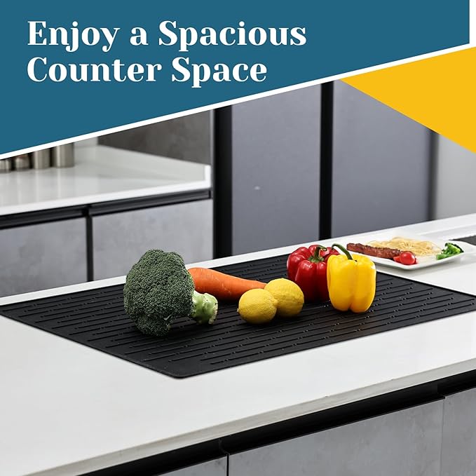 Cook's Aid Stove Top Cover for Electric Stove 20x28 Inch - Silicone Stove Mat for Glass Top Stove, Glass Cooktop Protector, Dish Mat Drying Kitchen Mat