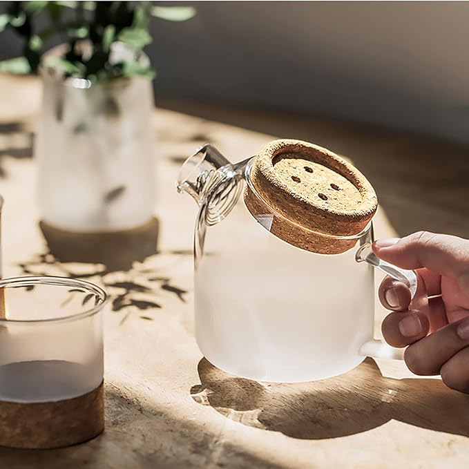 Water Pitcher Creative Glass Pitcher Heat-Resistant High Borosilicate Glass Carafe with Handle for Milk, Juice and Homemade Beverages Iced Tea Pitcher (Size : CH)