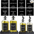 Verspace Olive Oil Dispenser Bottle for Kitchen,12oz/350ml and 17oz/500ml,Black With Black Silicone Tray Bundle