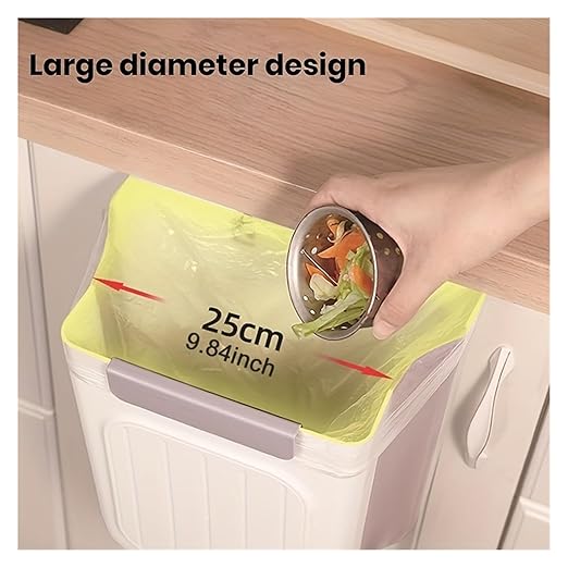 Collapsible Hanging Kitchen Trash Can Foldable Kitchen Trash Bin - Compact for Cabinets Drain, and Cupboards(Light Yellow)