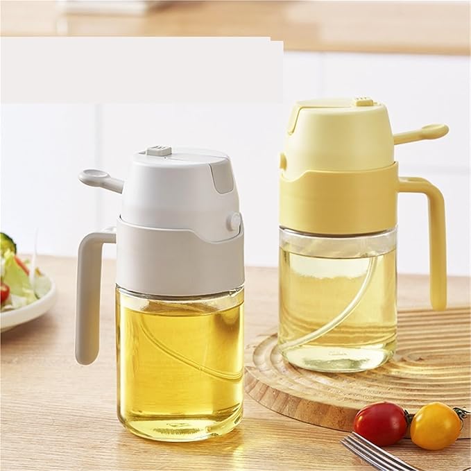 Oil Sprayer, Glass Oil Spray Bottle, Sprayer Mister, Continuous With Portion Control, For Cooking,for Kitchen, Air Fryer(WHITE,350ml)