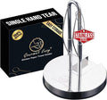 Single Hand Tear Paper Towel Holder, Anti-Slip Kitchen Towels Stand, Adjustable for Various Roll Sizes, Super Space Saver Foldable Stainless Steel Hand Towel Holder, Heavy Duty with 5-Year Warranty