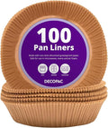 DecoPac 7" Cake Pan Liners, 100 Pack, Non-Stick Siliconized Greaseproof Paper, Round Baking Liner for Cakes and Pies, Parchment Paper Round Air Fryer Liner
