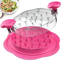 SURETIVIAN Chicken Shredder Large Chicken Breast Shredder Tool Twist with Brush&Fork, Visible Meat Shredder Machine, Anti-Slip Strip, Ergonomic Handle, BPA Free, Pork Beef Chicken(Hot Pink)