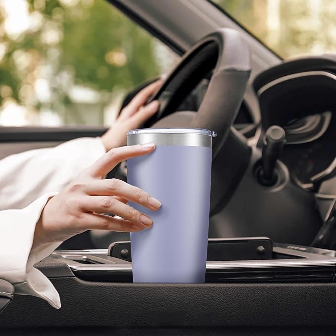 20 oz Tumbler with Lid Stainless Steel Double Wall Vacuum Insulated Tumblers Powder Coated Cups Travel Mug Keep Drinks Cold and Hot, Cosmic Lilac