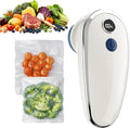 Handheld Compact Vacuum Sealer for Food, Long-Lasting Fast-Sealing Portable Food Saver with Battery Display, Dry/Moist Modes, Includes 10 Reusable Bags for Sous Vide, Meat, Leftovers, Easy Clean