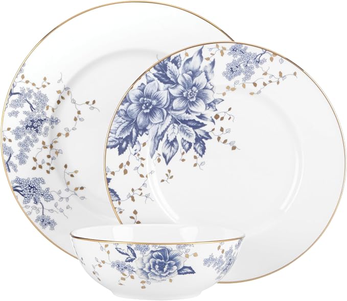 Lenox - 852028 Lenox Garden Grove 3-Piece Place Setting, 3.80 LB, Blue