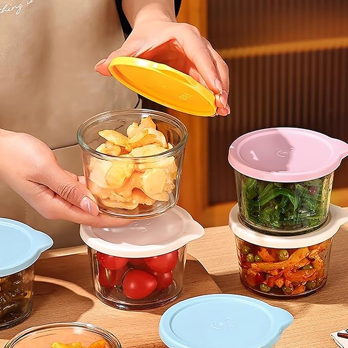 Garnish Outdoor Picnic Box, Airtight Glass Lunch Bento Boxes, Glass Meal Prep with Lids, Strong & Healthy Glass Meal Prep Containers, for Oven, Freezer, Dishwasher, Vegetables