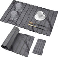 2 PCS Extra Large Stone Dish Drying Mat for Kitchen Counter, 28"×16" Marble Dish Drying Mat with 8"x 4" Coasters, Non - Slip Collapsible Absorbent Mat for Multi - Purpose, Match Any Countertop