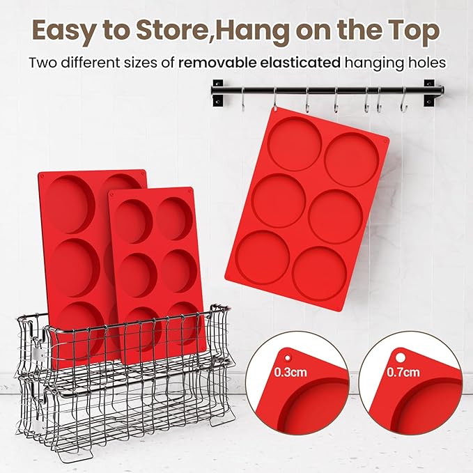 Redfly 2 Pack Silicone Egg Molds with 2 Pack Air Fryer Silicone Liners, 4Inch Jumbo Muffin Pan Sets