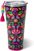 Swig Life 32oz Insulated Tumbler, Travel Coffee Tumbler with Lid, Cup Holder Friendly Travel Coffee Mug, Stainless Steel with Lid (Caliente)