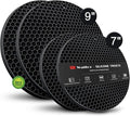 Silicone Trivet Mats - Walfos Heat Resistant Pot Holders Set, 4pcs 2 Sizes 7 Inch & 9 Inch, Multipurpose Non-Slip Hot Pads for Hot Pot, Hot Dishers, Jar Opener, Food Grade & BPA Free (Black)