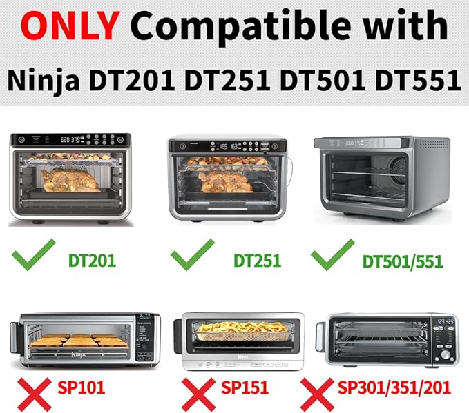 Crumb Tray Replacement for Emeril Lagasse 25 Qt Air Fryer, Drip Tray with 4 Pack Reusable Oven Liners Replacement Part Accessories for Ninja DT251 DT501
