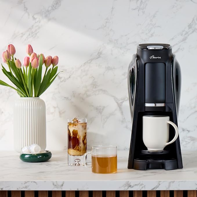 Flavia Aroma Brewer Bundle with 84 Freshpacks and 1 Merchandiser - Coffee Machine, Makes Coffee, Lattes, Tea, and other Hot or Iced Beverages, Multiple Brew Sizes, Black, Works ONLY with Freshpacks