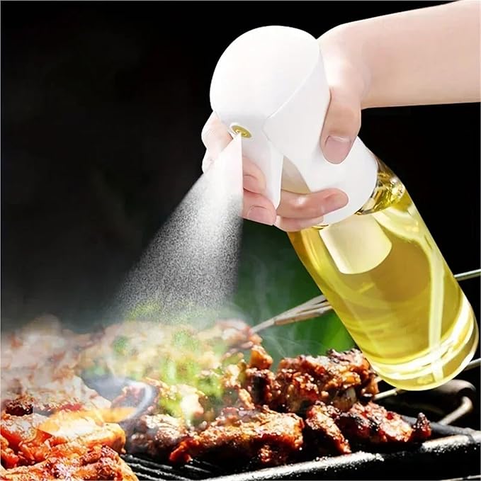 Oil Spray Bottle, 200/300/500 Oil Spray Bottle Household Kitchen Control Barbecue Cooking,for Salad Making, Baking(2pc 200ml white)