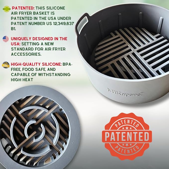 Air fryer liners reusable, STURDY airfryer liners for air fryer basket, air fryer accessories silicone liner 3-5QT - 7.5"