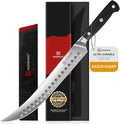KEEMAKE Butcher Knife, 10‘’ Carving & Slicing Knife with Ergonomic Full Tang Handle, German High-Carbon Steel, Sheath Included, Razor Sharp for Meat, Roasts, BBQ, Turkey, Grilling Gifts for Men