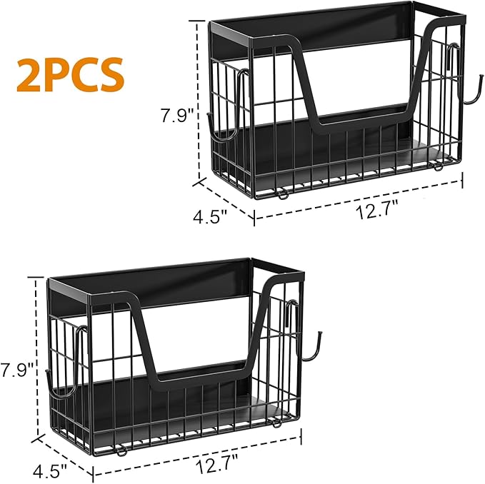Magnetic Fridge Shelf for Fruit&Vegetable Storage Basket- Non-assembly Space Saving Magnetic Refrigerator Shelves,Fruit Basket 30lbs Capacity Side of Fridge Storage Container for Onion,Snacks(2 Pack)
