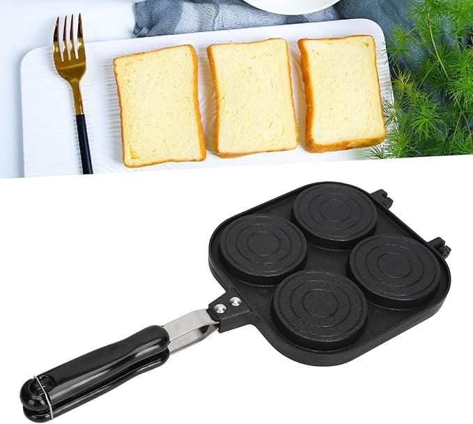 Zerodis Double Side Pancake Pan, 4 Cups Nonstick Omelet Pan Egg Frying Pan Double Sided Pancake Pan with Cartoon Animal Pattern for Pancake Kitchen Cooking Tool