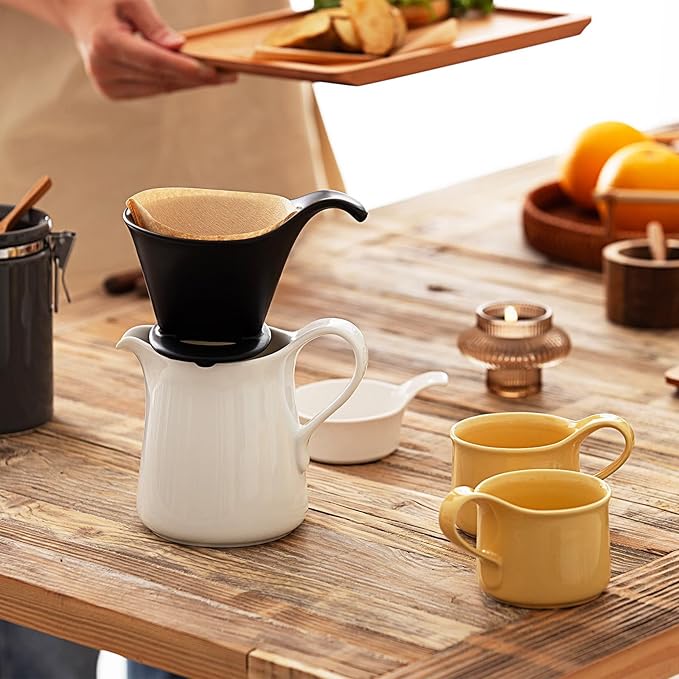 Zero Japan - Bee House Pour Over Coffee Dripper - Lead-Free & Cadmium-Free Ceramic Coffee Maker with Elegant Peek Hole, Drip Cone Brewer Coffee Gifts, Brewing Accessories - Noble Black, Standard Size
