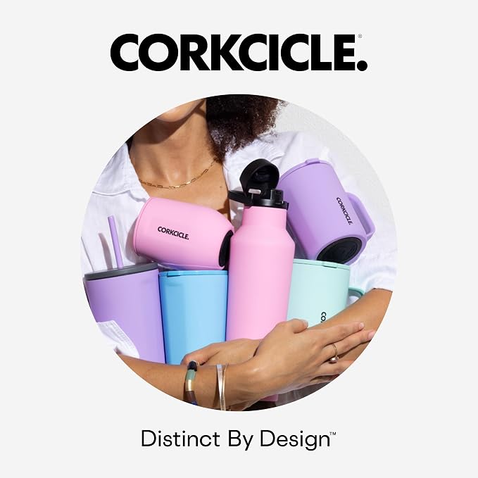 Corkcicle Cruiser Insulated Tumbler with Handle & Straw - Keeps Drinks Ice Cold - Triple-Insulated - Leakproof Travel Mug - BPA-Free - Summer Drinkware Gift - 22 oz, Snow White