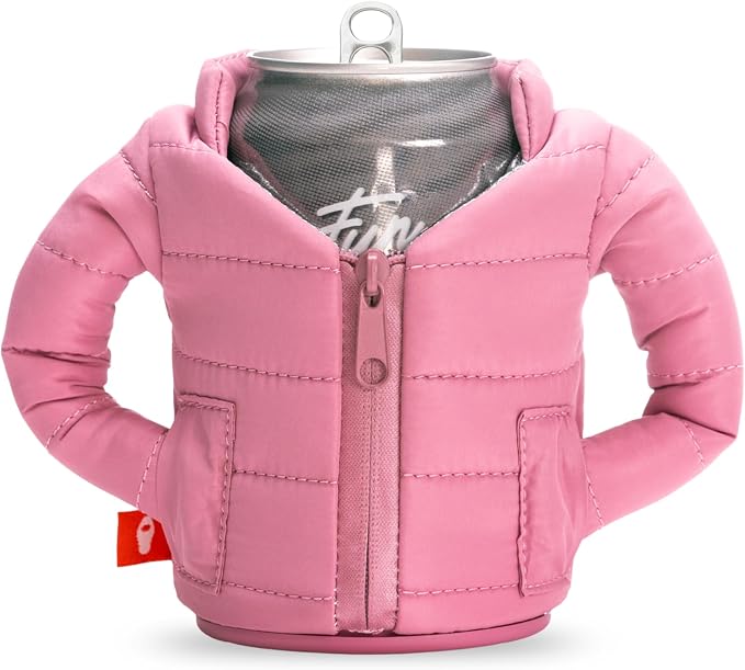 Puffin - The Puffy Jacket - Insulated 12 oz Can Cooler I Beer Bottle & Soda Can Insulator, Keep Drinks and Beverages Cold - Dusty Rose