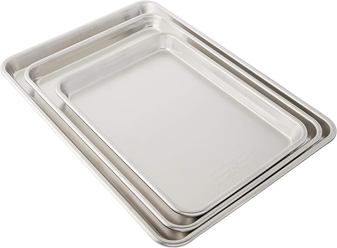 Nordic Ware 3 Piece Baker's Delight Set (1 Pack, Aluminum) and Nordic Ware Nonstick Baking & Cooling Grid (Steel)