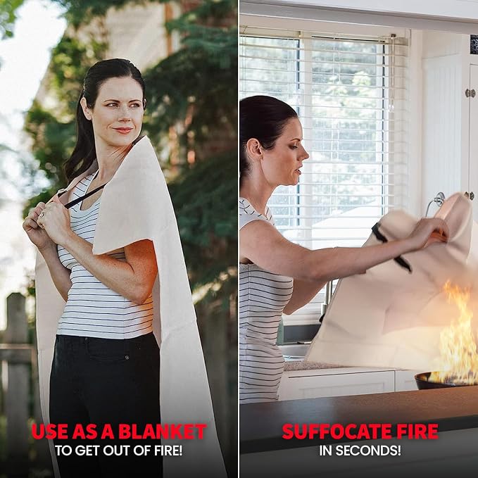 Prepared Hero Emergency Fire Blanket - 1 Pack - Fire Suppression for Kitchen, 39” x 39” Fiberglass Fire Blanket for Home