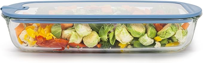 Sio 9x13 Glass Baking Dish with GLASS LID Lids Large Airtight Casserole Dish for Oven Pan Dishes Food Storage Containers Lids Glass Silicone Sets Bakeware Bread Pan Tray Sheet Ceramic Tins Non Toxic