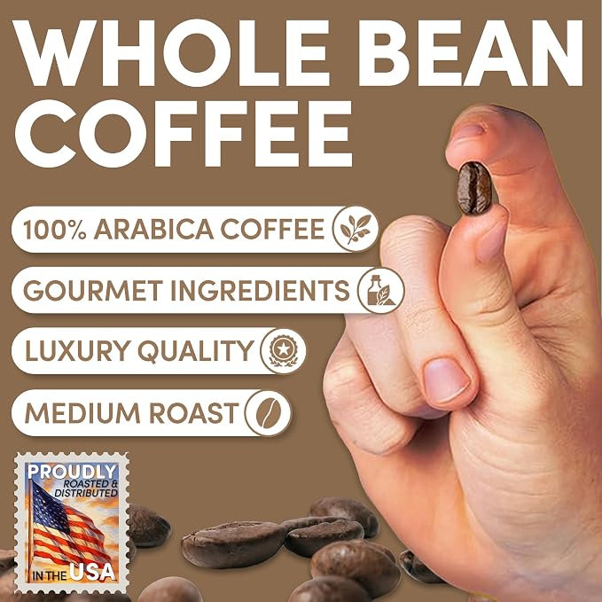Sarasota Coffee Whole Bean Vanilla Hazelnut | Medium Roast Gourmet Flavored Coffee Beans | Low Acid, Mold Free, Specialty Grade Bulk Beans | 5lb (80 oz)