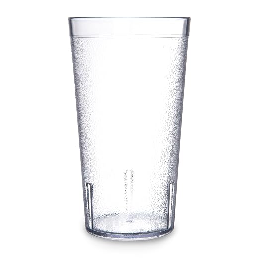 Carlisle FoodService Products Restaurant Plastic Cups Reusable - 24 Cups Set, Pebble Textured Water Tumbler Set for Home Kitchen Diner, Stackable Durable Shatter-Resistant Design - 16 Ounces