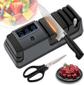 5-in-1 Electric Knife Sharpener for Kitchen Knives, Scissor Sharpener with 3-Speed & 100% Diamond Abrasives-Quickly Sharpening for Straight, Serrated, Meat Cleaver, Ceramic Knives & Kitchen Knives