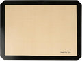 Restaurantware Baking Mat Pack of 1 Non-Stick 11.8"x15.7" Silicone Half Size Baking Mat, Rectangle Reusable Durable Oven-Friendly Anti-Slip Sheet for Kneading Rolling Shaping Dough, Tan and Black