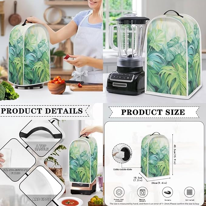 Palm Tree Dust Cover for Kitchen Blender, Toaster, Bread Maker & More - Washable, Dustproof Appliance Protection Accessory