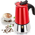 6 Cup 300ml Moka Pot Stainless Steel Espresso Coffee Maker Stovetop Coffeemaker Italian Classic Style Brewing Greca Cafe Mocha Machine for Cafeteras Lover Camping Travel and Home Use 10oz